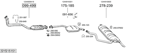 Sistema de gases de escape Mercedes-Benz 124 T-Model