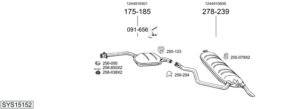 Sistema de gases de escape Mercedes-Benz 124 T-Model