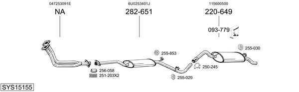 Sistema de gases de escape Skoda FAVORIT