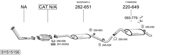 Sistema de gases de escape Skoda FAVORIT