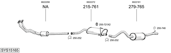 Sistema de gases de escape Saab 900 I Combi Coupe
