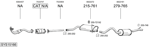 Sistema de gases de escape Saab 900 I Combi Coupe