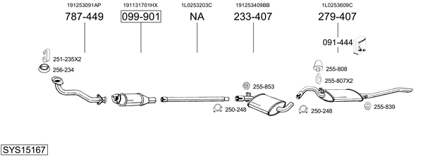 Sistema de gases de escape Seat TOLEDO I