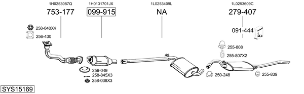 Sistema de gases de escape Seat TOLEDO I