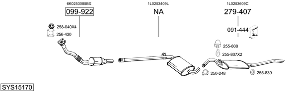 Sistema de gases de escape BOSAL SYS15170