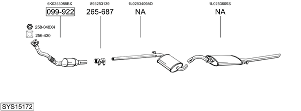 Sistema de gases de escape BOSAL SYS15172