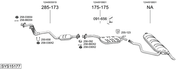 Sistema de gases de escape Mercedes-Benz 124 T-Model