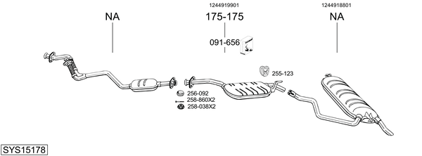 Sistema de gases de escape Mercedes-Benz 124 T-Model