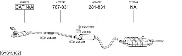 Sistema de gases de escape Saab 9-3 Cabriolet
