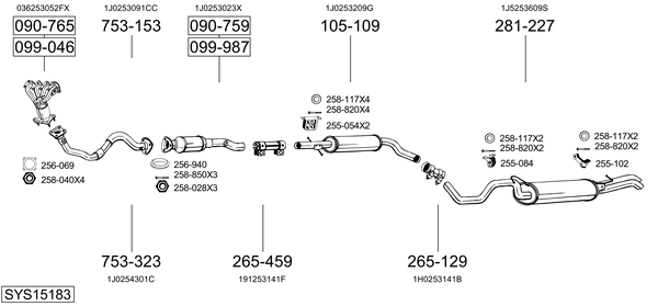 Sistema de gases de escape Seat TOLEDO II