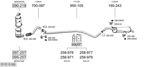 Sistema de gases de escape Citroën C4 II