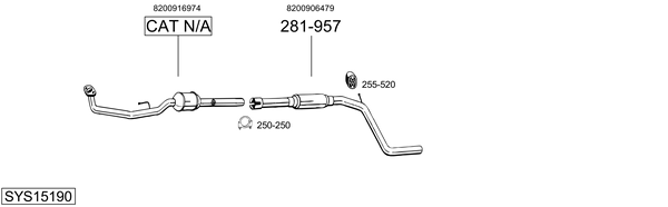 Sistema de gases de escape Renault SANDERO/STEPWAY I
