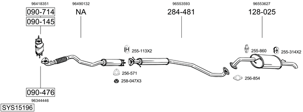 Sistema de gases de escape Chevrolet LACETTI Estate