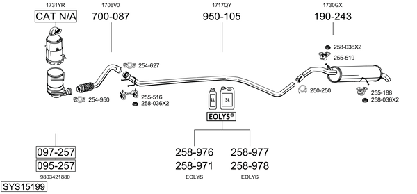 Sistema de gases de escape Citroën C4 II