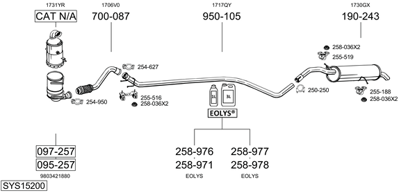 Sistema de gases de escape Citroën C4 II Hatchback Van