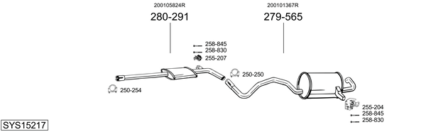 Sistema de gases de escape Renault MEGANE III Hatchback