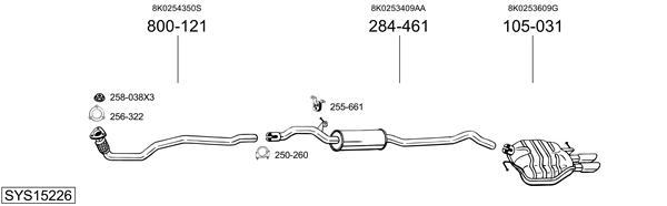 Sistema de gases de escape Audi A4 B8 Avant