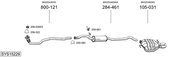 Sistema de gases de escape Audi A4 B8