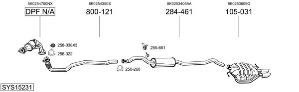 Sistema de gases de escape Audi A4 B8