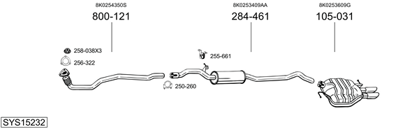 Sistema de gases de escape Audi A4 B8 Avant
