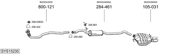 Sistema de gases de escape Audi A4 B8