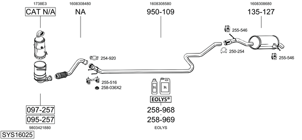 Sistema de gases de escape Peugeot 508 I