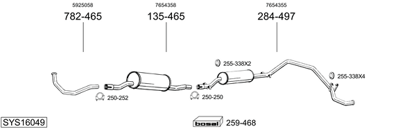 Sistema de gases de escape BOSAL SYS16049