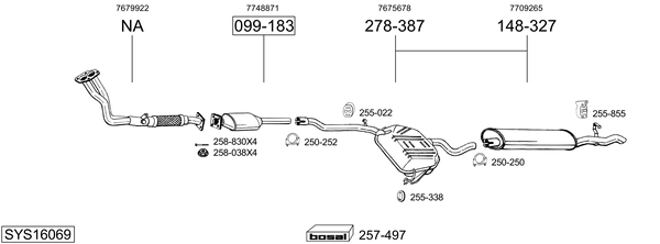 Sistema de gases de escape Fiat TEMPRA S.W.
