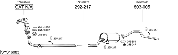 Sistema de gases de escape Daihatsu YRV