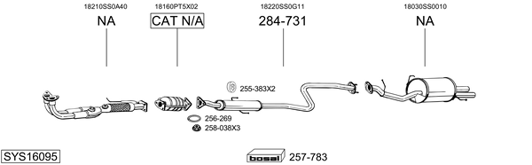 Sistema de gases de escape Honda PRELUDE IV