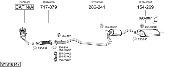 Sistema de gases de escape Mazda 121 III