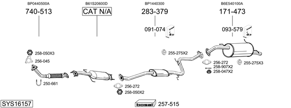 Sistema de gases de escape Mazda 323 C IV