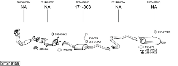 Sistema de gases de escape Mazda 626 II Hatchback
