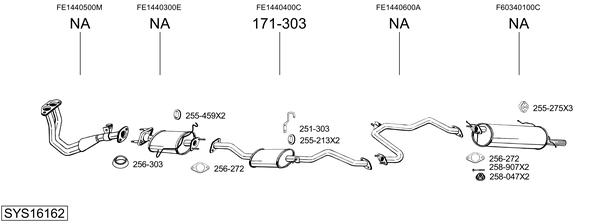 Sistema de gases de escape Mazda 626 II Hatchback