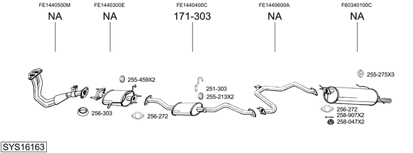 Sistema de gases de escape Mazda 626 II