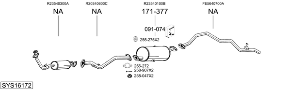 Sistema de gases de escape Mazda E Van