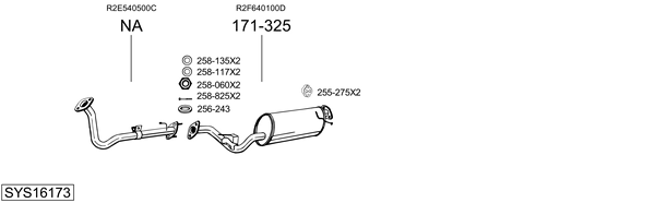 Sistema de gases de escape Mazda E Platform/Chassis