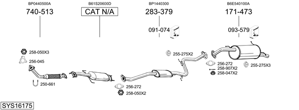 Sistema de gases de escape Mazda MX-3