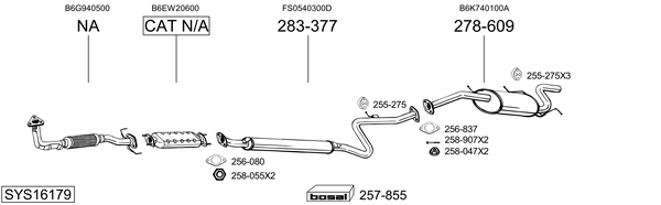 Sistema de gases de escape Mazda XEDOS 6
