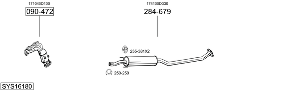 Sistema de gases de escape Toyota COROLLA Saloon