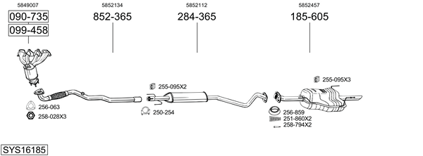 Sistema de gases de escape Opel ASTRA G CLASSIC Saloon