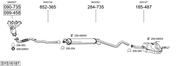 Sistema de gases de escape Opel ASTRA G CLASSIC Saloon
