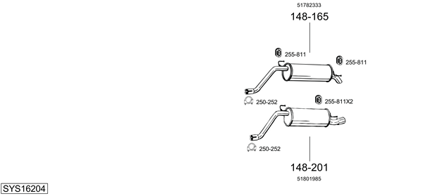 Sistema de gases de escape Fiat PUNTO