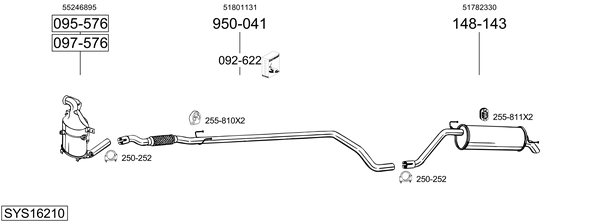Sistema de gases de escape Fiat GRANDE PUNTO Van