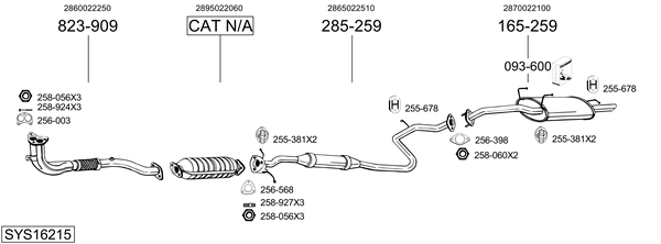 Sistema de gases de escape Hyundai ACCENT I