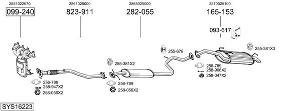 Sistema de gases de escape Hyundai ACCENT Saloon