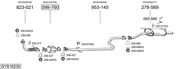 Sistema de gases de escape Mg MG ZS