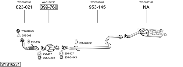 Sistema de gases de escape Mg MG ZS Hatchback