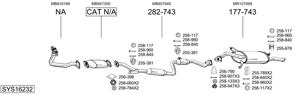 Sistema de gases de escape Mitsubishi CARISMA