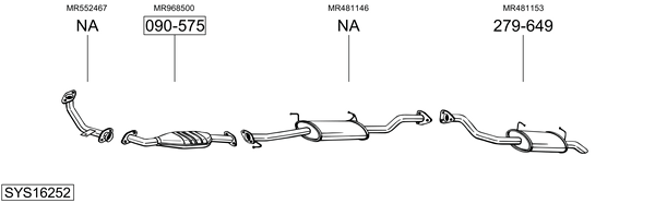 Sistema de gases de escape Mitsubishi PAJERO III